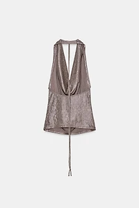 DRAPED HALTER TOP