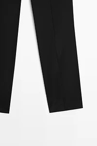 100% cold wool straight-leg pants
