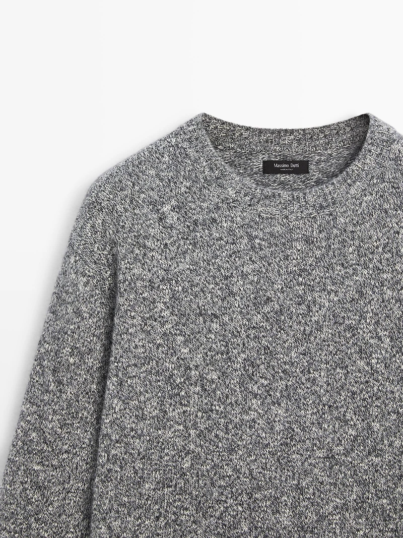 Pull en maille moulinée de coton et laine