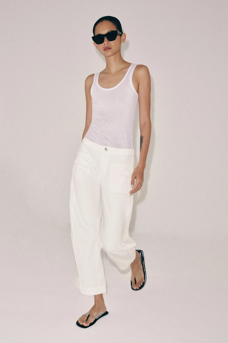 ZW COLLECTION BARREL POCKET DENIM PANTS