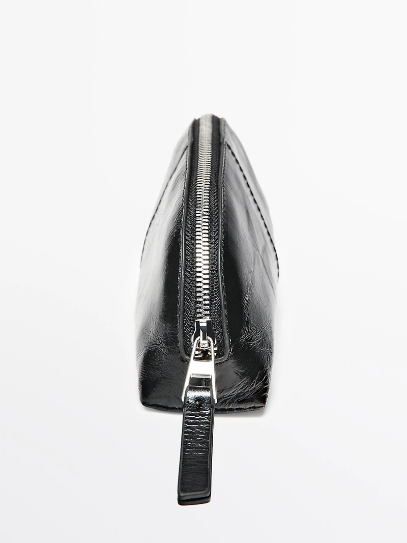 Nappa leather pencil case