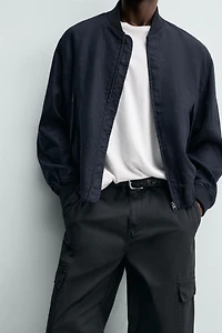 100% LINEN BOMBER JACKET