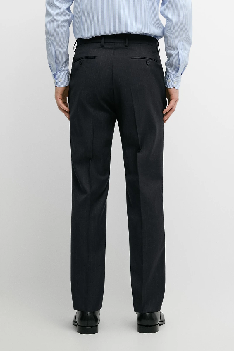 Striped 100% cool wool suit pants