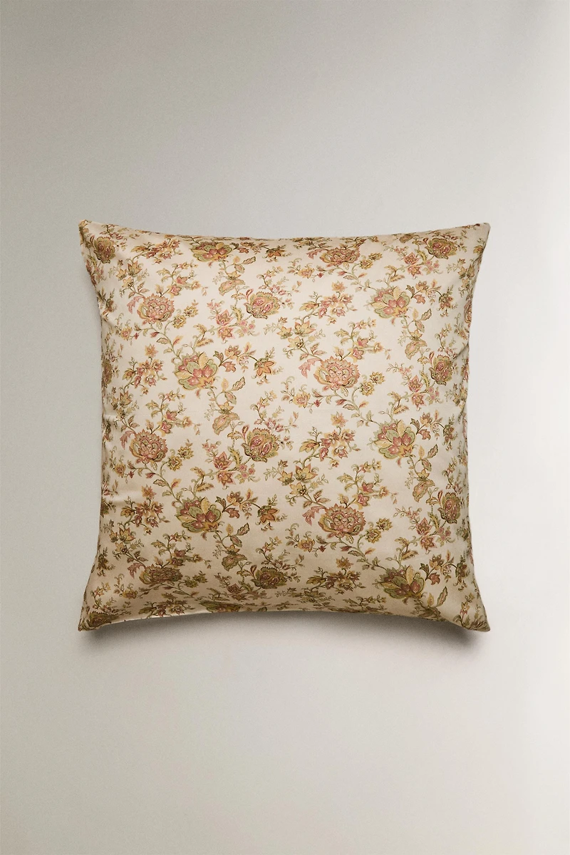 TAIE D’OREILLER SATIN FLEURS