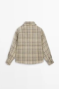 100% linen check shirt with snap buttons