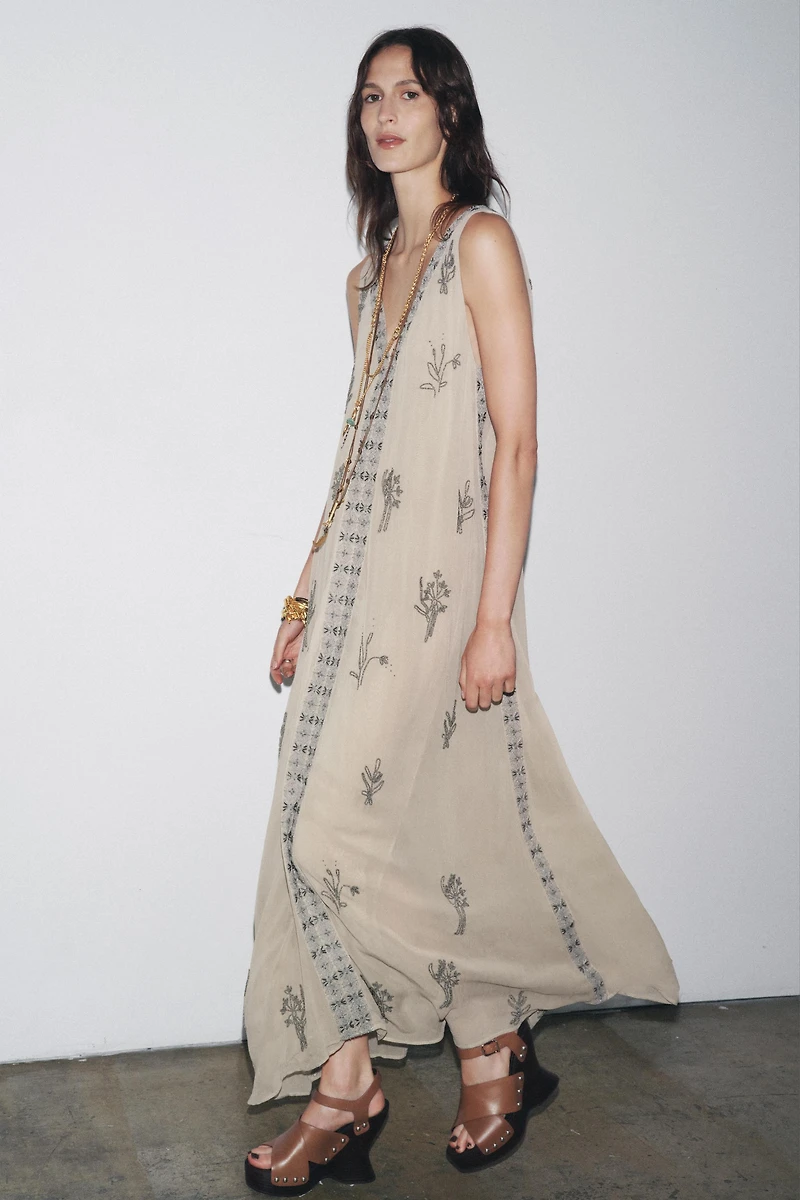 ZW COLLECTION BEADED EMBROIDERED DRESS