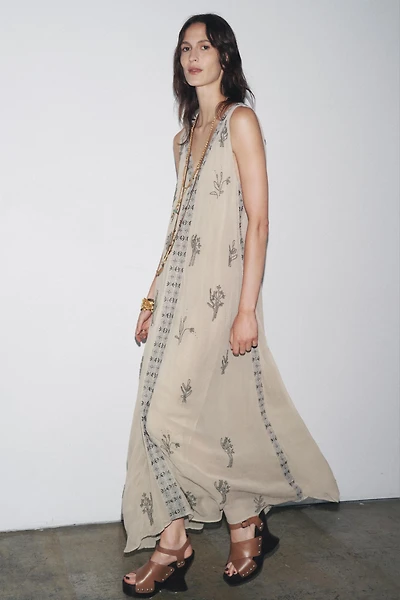 ZW COLLECTION BEADED EMBROIDERED DRESS