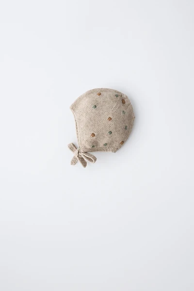 BEADED KNIT BONNET