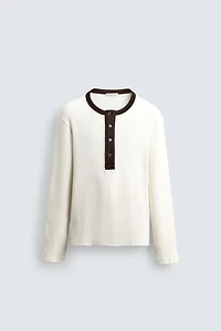 RIBBED HENLEY SHIRT