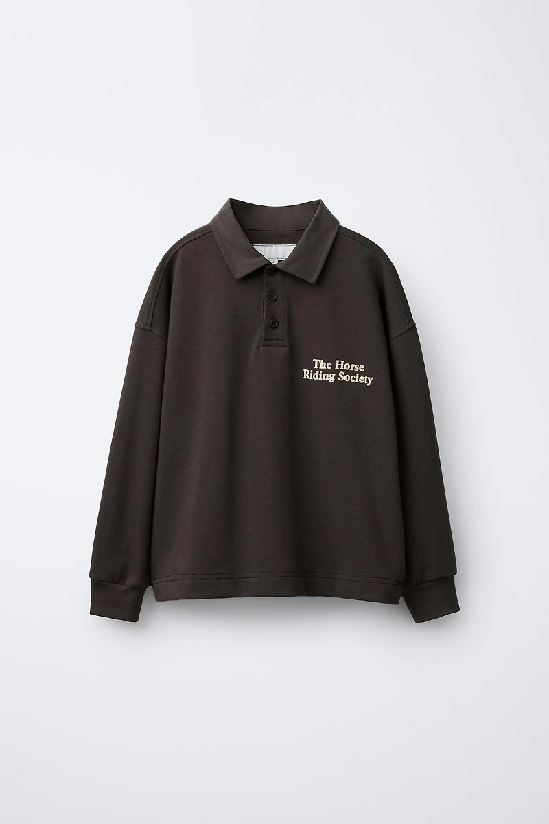 VELVET TEXT POLO SHIRT