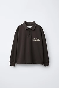 VELVET TEXT POLO SHIRT