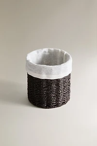 ROUND COTTON-LINED BASKET