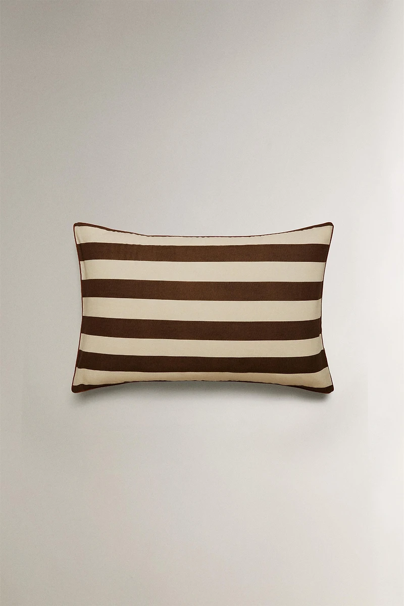 FADED COTTON STRIPED PILLOWCASE