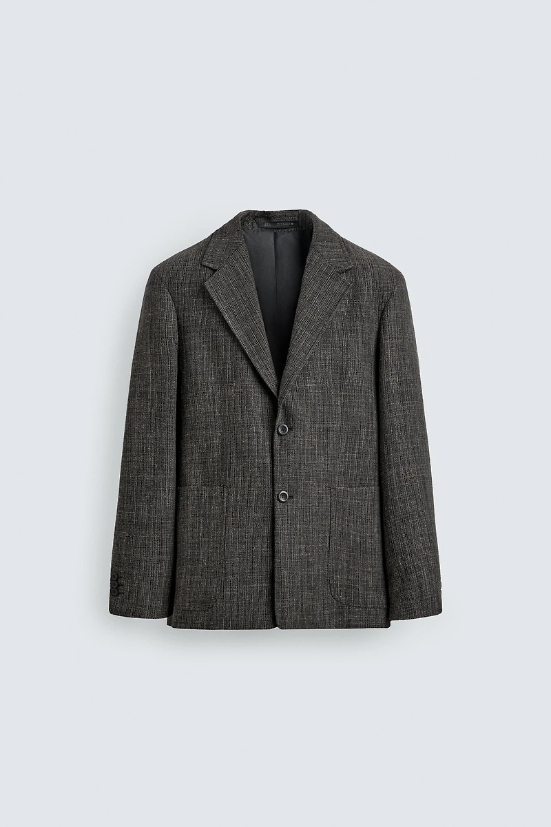 REGULAR FIT TEXTURED BLAZER
