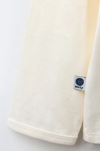 TEXT AND FLORAL PRINT T-SHIRT