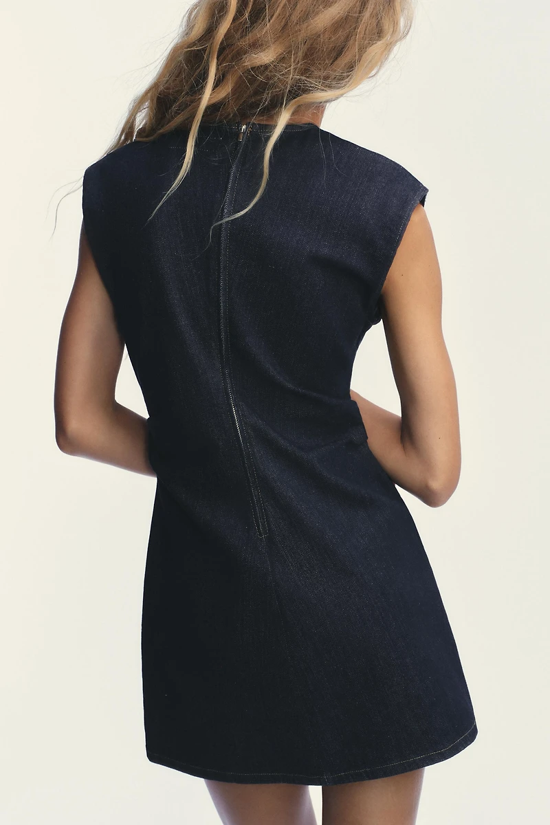 ROBE COURTE DRAPÉE EN DENIM TRF