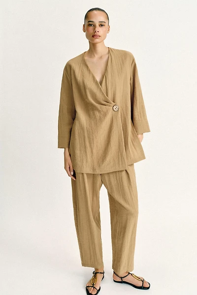 FLOWY ELASTIC WAIST PANTS SET