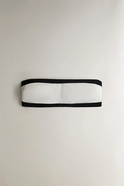 PLAIN CONTRAST BAND BANDEAU BEACH BIKINI TOP