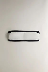 PLAIN CONTRAST BAND BANDEAU BEACH BIKINI TOP