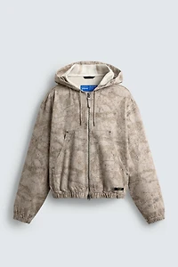 VESTE DÉLAVÉE À CAPUCHE