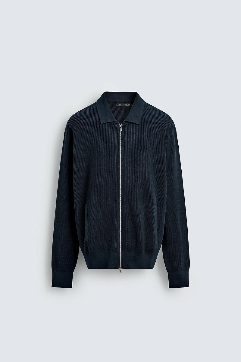 ZIPPERED CARDIGAN