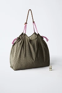 ANIMAL PRINT NYLON SHOPPER BAG