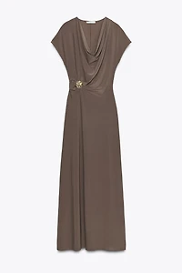 DRAPED DRESS WITH HARDWARE