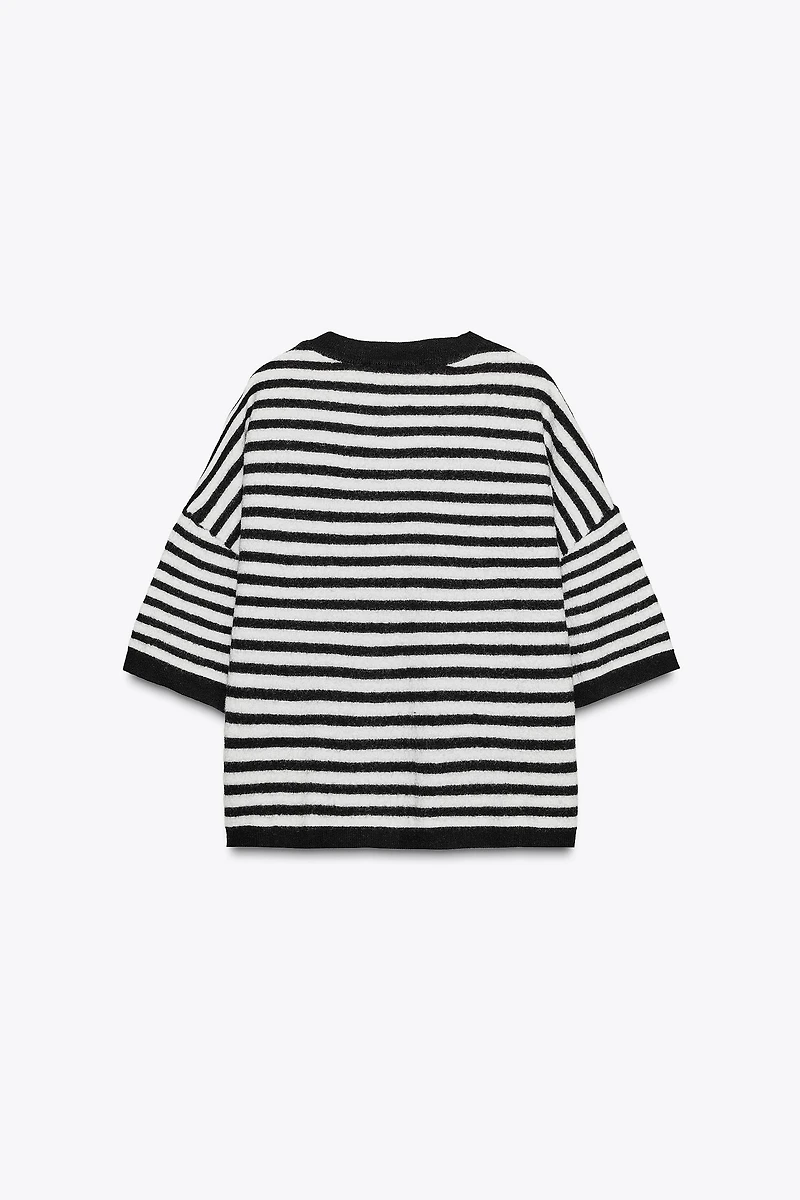 100% WOOL STRIPED SWEATER