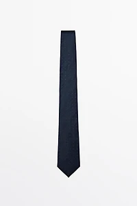 100% silk tie with embroidered detail