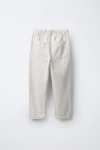 STRAIGHT-LEG COTTON-LINEN PANTS