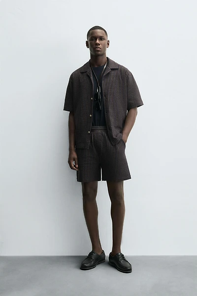 COMFORT STRIPED SEERSUCKER SHORTS