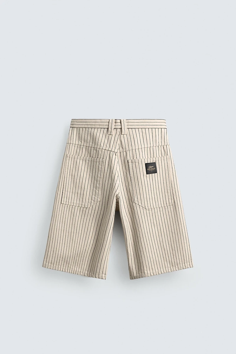 PINSTRIPE RELAXED FIT JORTS