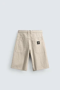 PINSTRIPE RELAXED FIT JORTS
