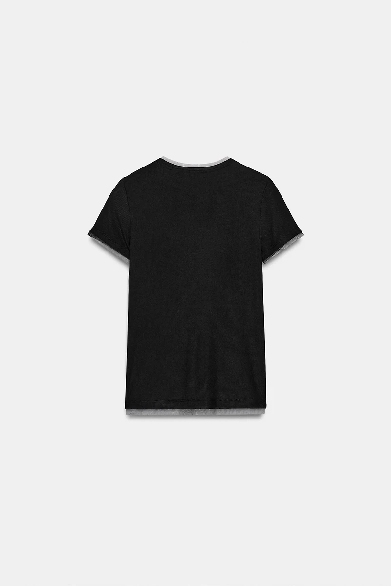 COMBINED TULLE T-SHIRT