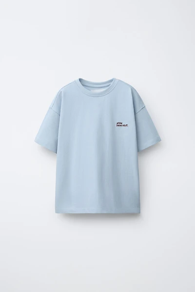 HEAVYWEIGHT EMBROIDERED TEXT T-SHIRT