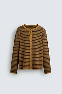 STRIPED JACQUARD CARDIGAN