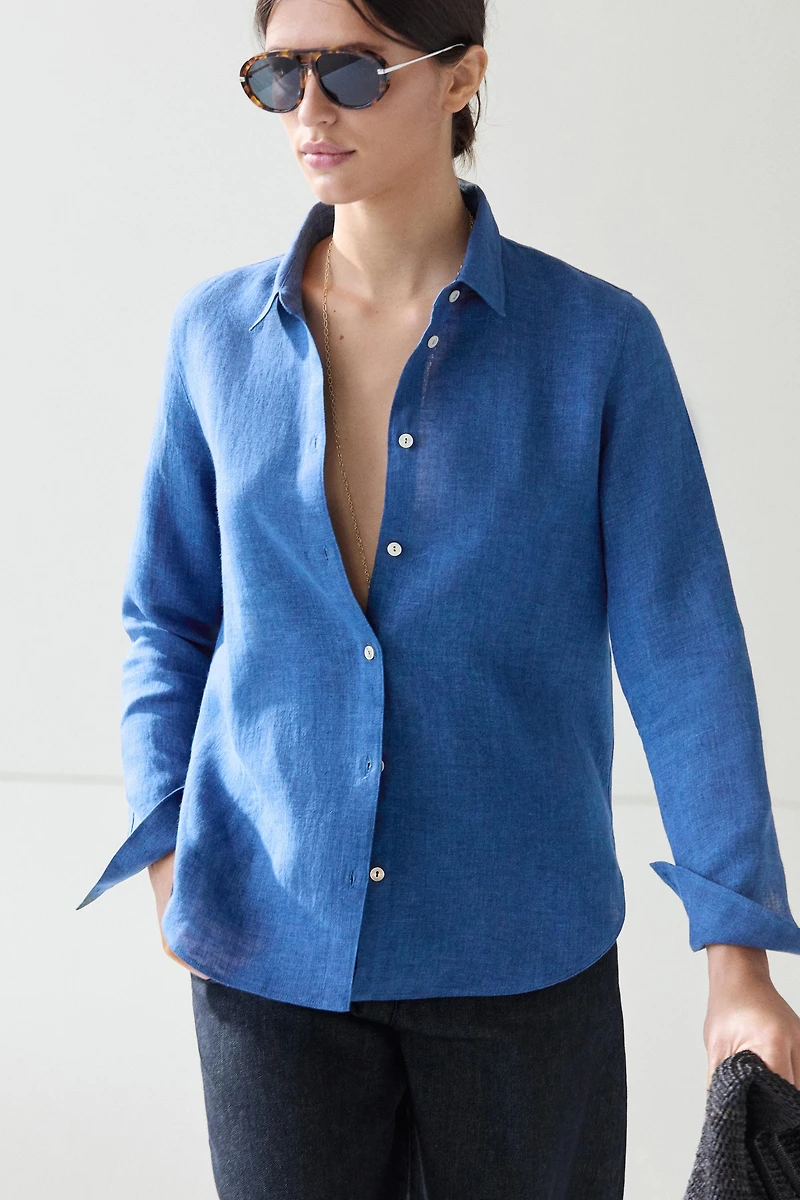 Flowing 100% linen shirt