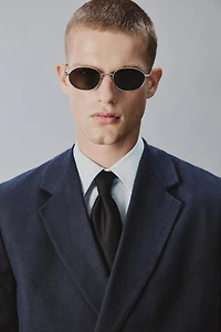 DOUBLE BREASTED LINEN - COTTON SUIT JACKET