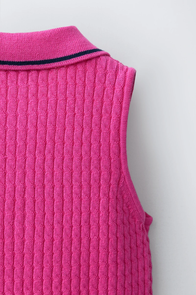PENN © CABLE KNIT POLO TOP