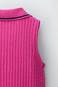 PENN © CABLE KNIT POLO TOP