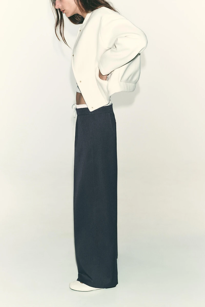 DOUBLE WAIST WIDE LEG PANTS