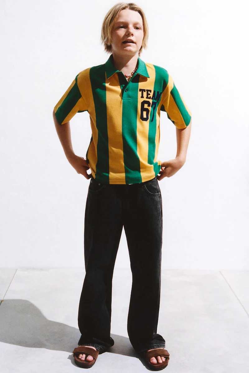 STRIPED TEAM SIX SEVEN POLO SHIRT