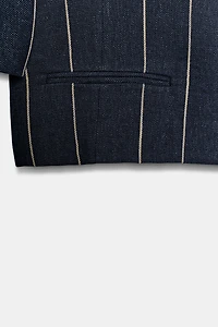STRIPED LINEN BLEND JACKET ZW COLLECTION
