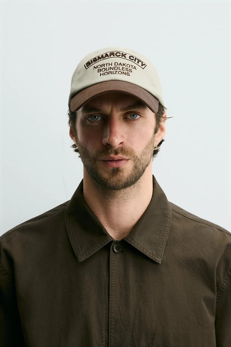 EMBROIDERED TEXT CAP