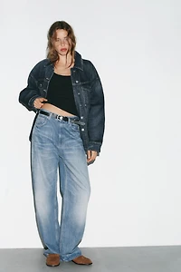 TRF HIGH RISE STRAIGHT WIDE LEG JEANS