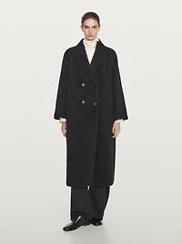 Long alpaca and wool coat