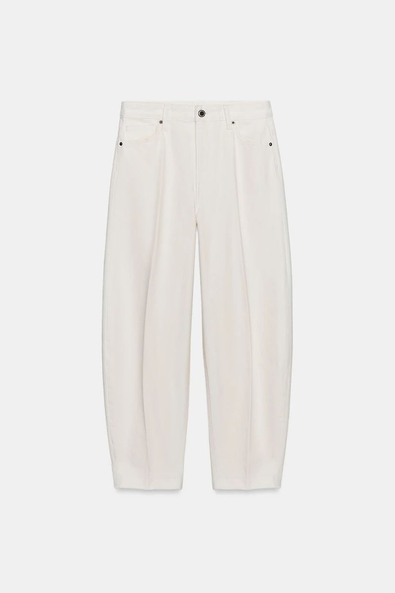 ZW COLLECTION HIGH WAIST STRIPED TAPERED JEANS