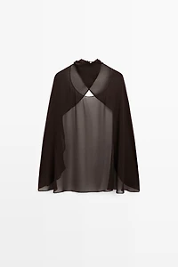 100% mulberry silk crossover cape
