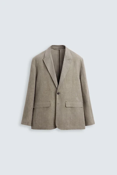 BLAZER DE COSTUME 100 % LIN DÉLAVÉ