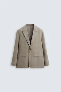 WASHED 100% LINEN SUIT BLAZER